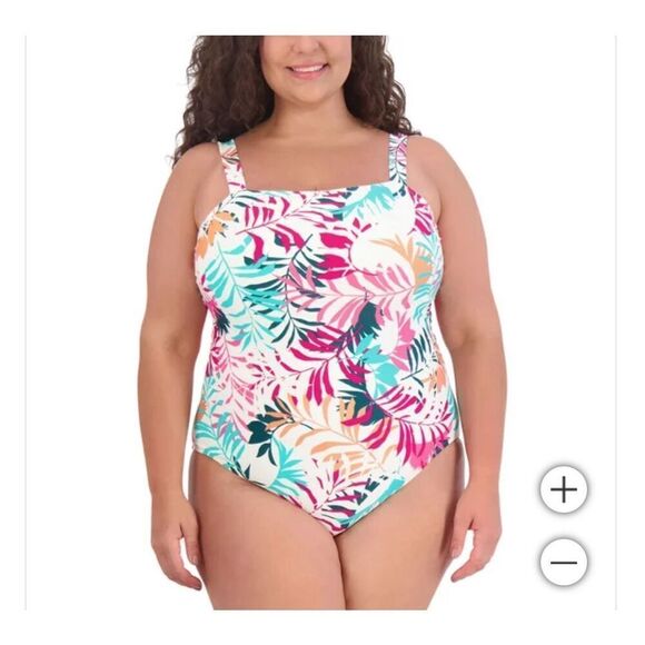 NWT Eddie Bauer One Piece Swimsuit Women’s XXL Shelf Bra Adjustable Straps New - Picture 3 of 16